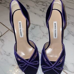 Manolo Blahnik Velvet Pumps 39 purple